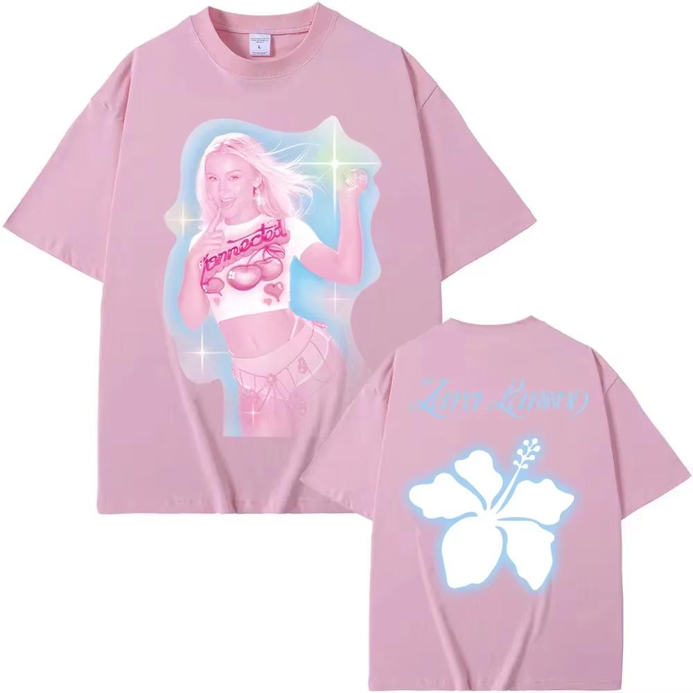 2026 Neues Zara Larsson "Sparkle Date" T-Shirt mit Rückenprint, Unisex Lässiges Baumwoll-Kurzarm-Rundhals-Musik-T-Shirt für Damen und Herren