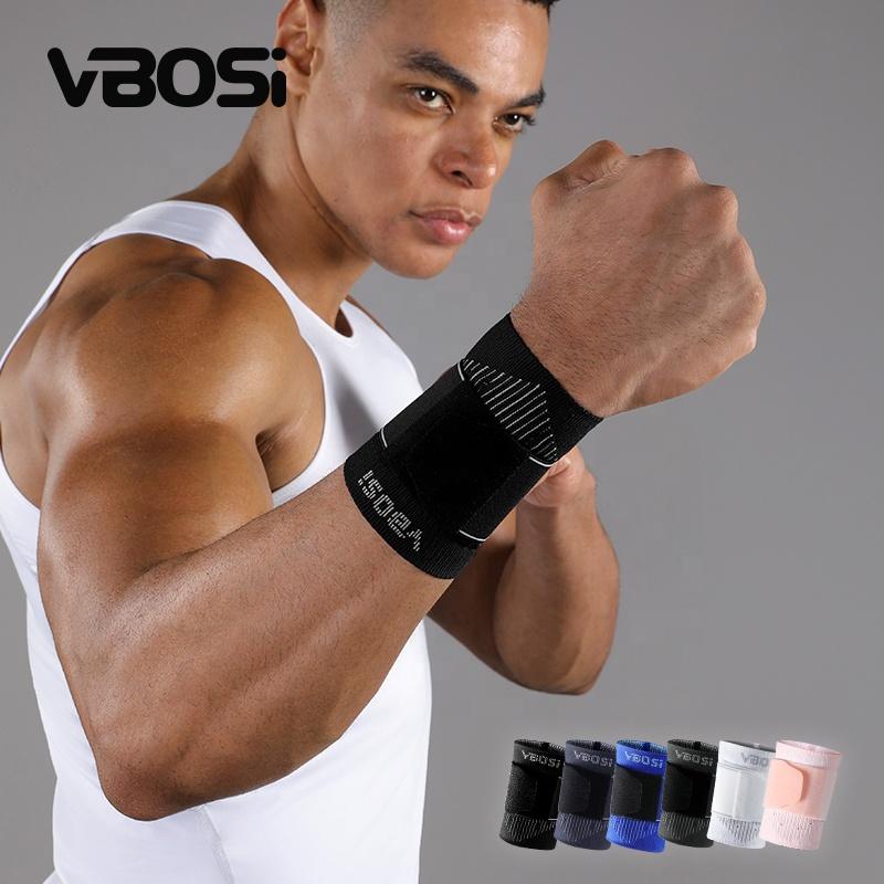 VBOSi 1487 3D Knitted Nylon Wrist Support with Adjustable Strap Breathable Flexible Sports Recovery Relieves Wrist Pain Unisex M чёрный