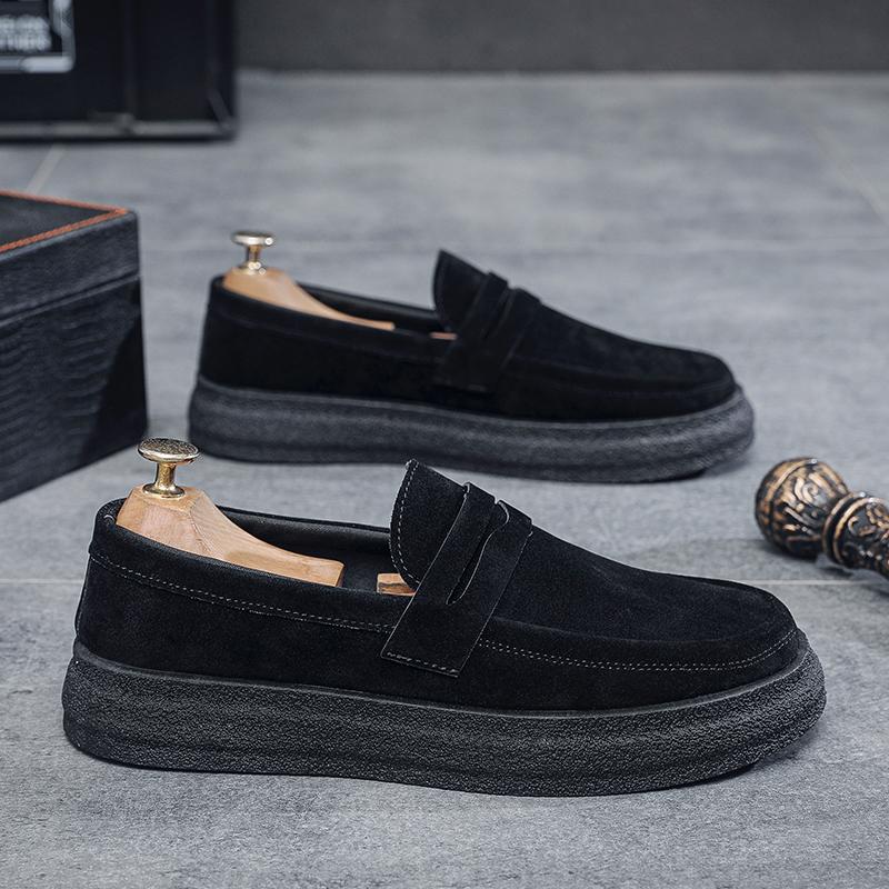 Fashion Spring Khaki Casual Loafers Men Comfortable Breathable Suede Casual Shoes Man Slip-On Platform Shoes For Men zapatos para hombre