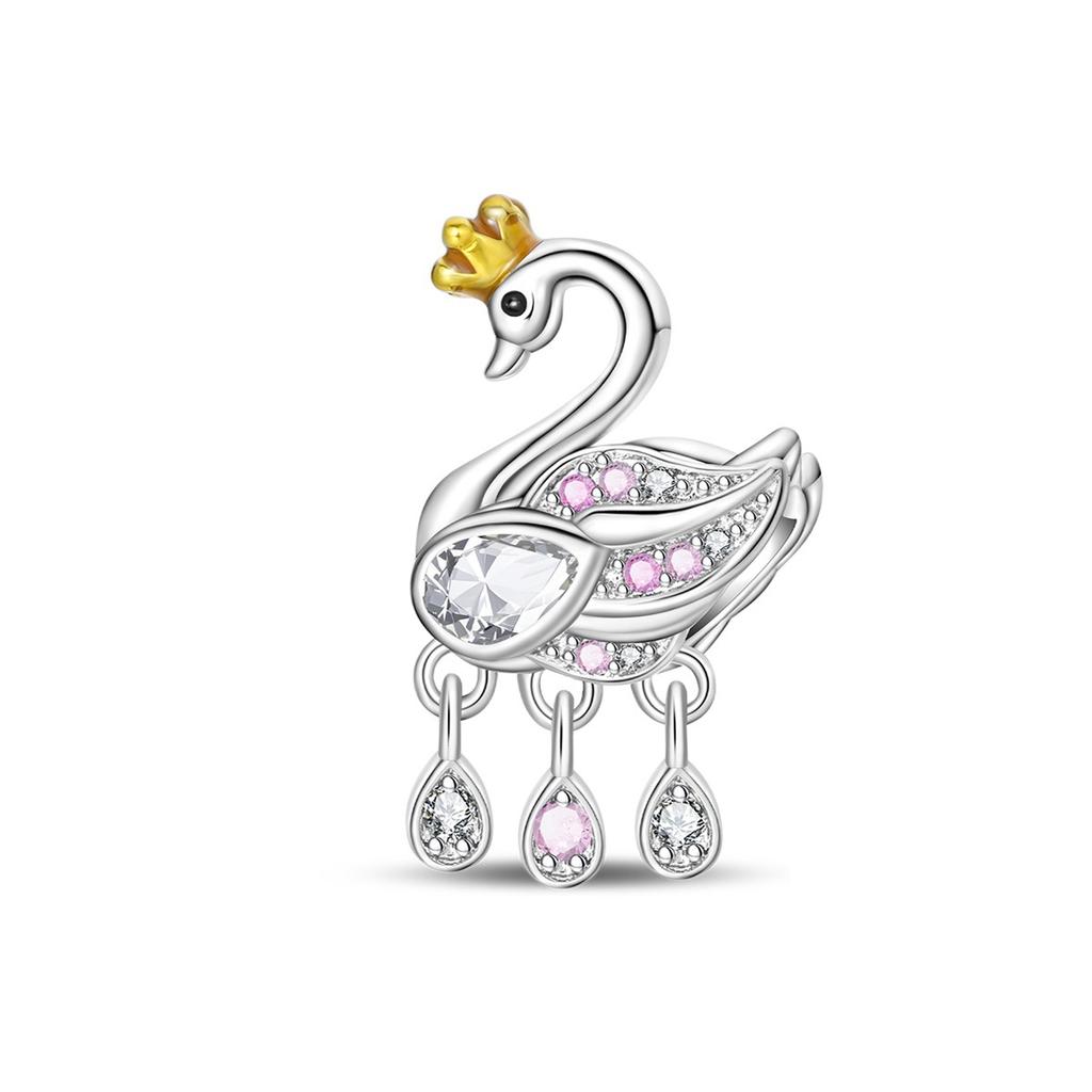 2026 Glamour Pendant Animal Baby Elephant Cat Swan Beaded DIY Jewelry Bracelet Accessories 925 Silver