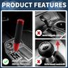 INFINAUTO Zylinder Schaltknauf 18cm Schalthebelknauf für Automatik- und Schaltwagen mit 3 Adaptern Aluminiumlegierung Rot 1 Satz