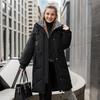 Damen Winterjacke 2026 Winter Damen Lange Jacke Kariert Revers 2 Taschen Verdicken Warme Baumwolljacke Damen Damenjacke