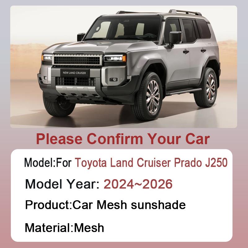 Car Mesh Sunshade For Toyota Land Cruiser Prado J250 MK5 2024 2025 2026 Lexus GX MK3 Window Magnetic Visor Sun Shade Accessories