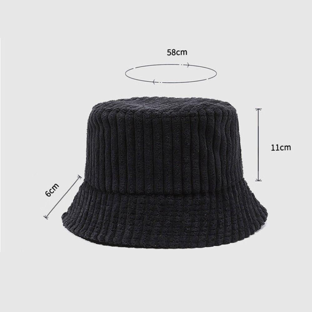 Adjustable Corduroy Bucket Hat Breathable Travel Sun Shade Cap Fashion Fisherman Hat for Women