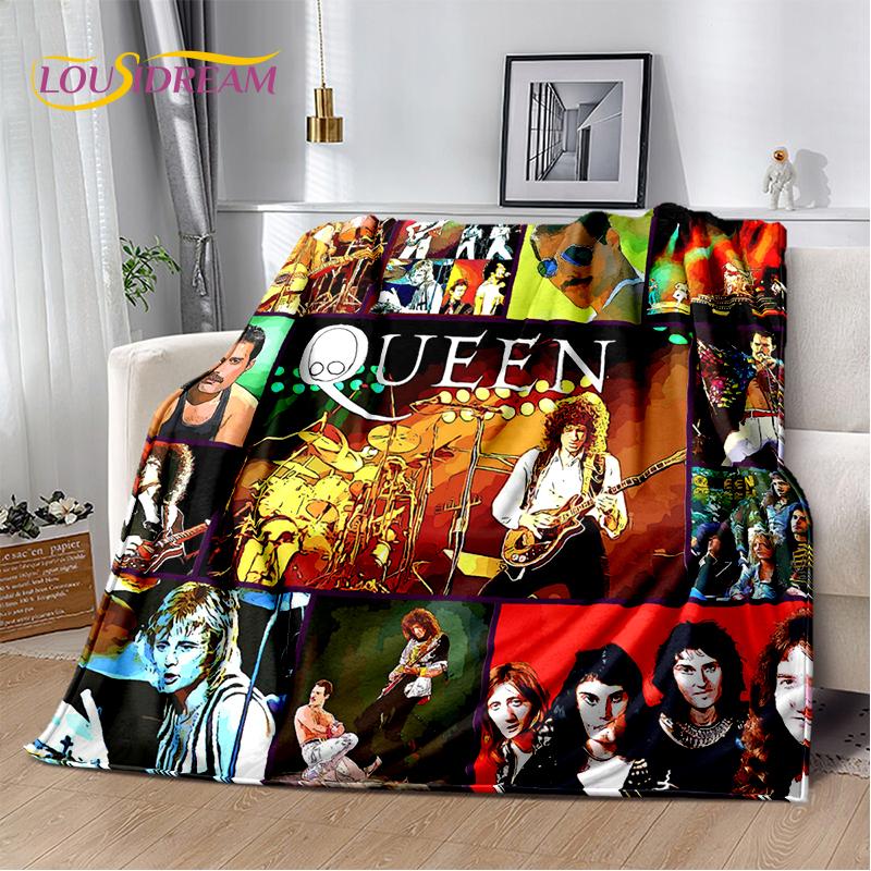 2025 Classics Queen-Rock-Band Freddie Blanket,Soft Throw Blanket for Home Bedroom Bed Sofa Picnic Travel Office Cover Gifts Kids