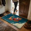 Santa Claus Floor Mat Soft Flannel Absorbent Mat Non-Slip Rug Home Bedroom Bathroom