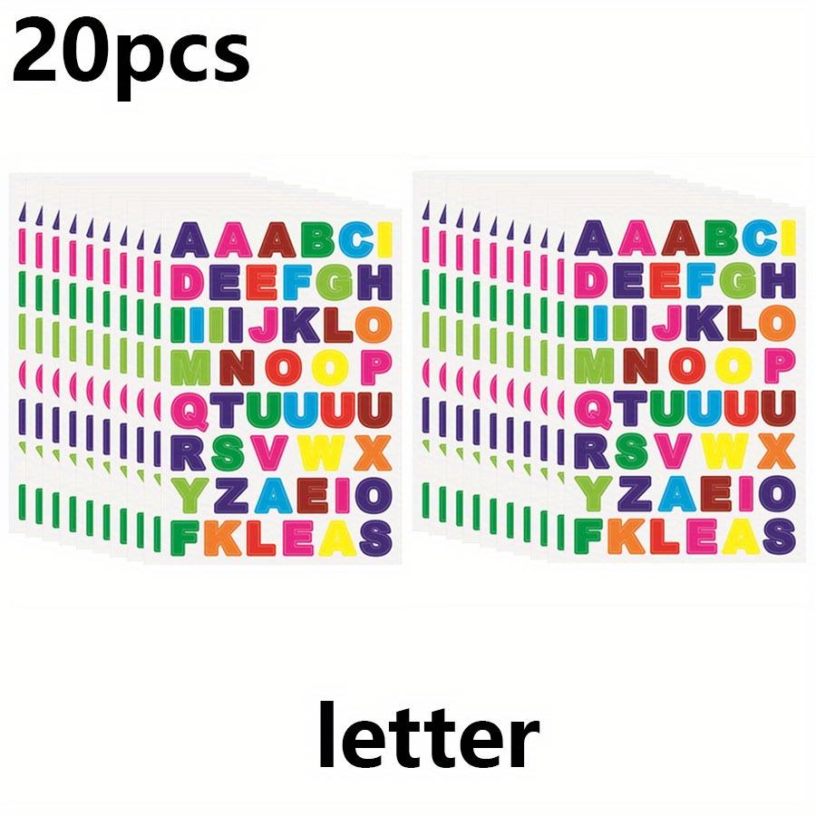 20 Sheets Colorful Alphabet Number Heart Star Dot Stickers Self-Adhesive Scrapbooking Stickers for DIY Art Crafts Creative JXB