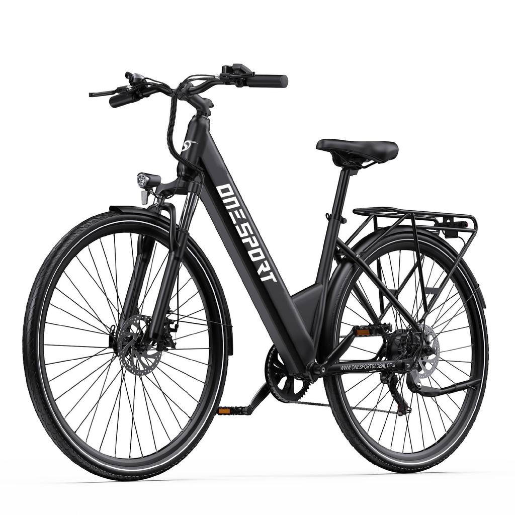 ONESPORT OT12 Electric Bicycle 250W Motor, 36V 13AH Battery,  65KM Range, Hydraulic Front Fork, IPX4, 27.5-IN Tire E-Bike
