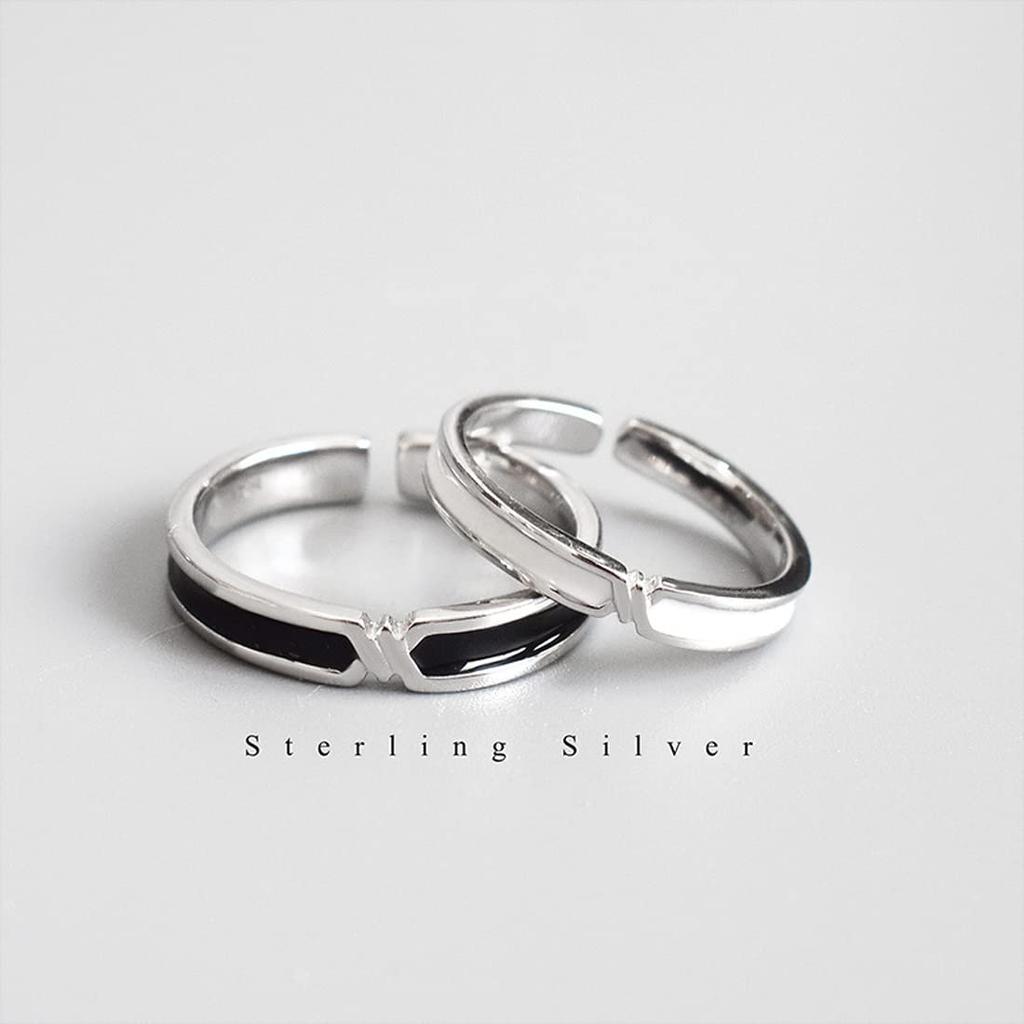 Pairing Set of Free and Wedding Engagement Sterling S925 Adjustable Fashion Accessory [Rockyu] Ring, 2, Size, Men's Women's Rings, Popular, Ring,
