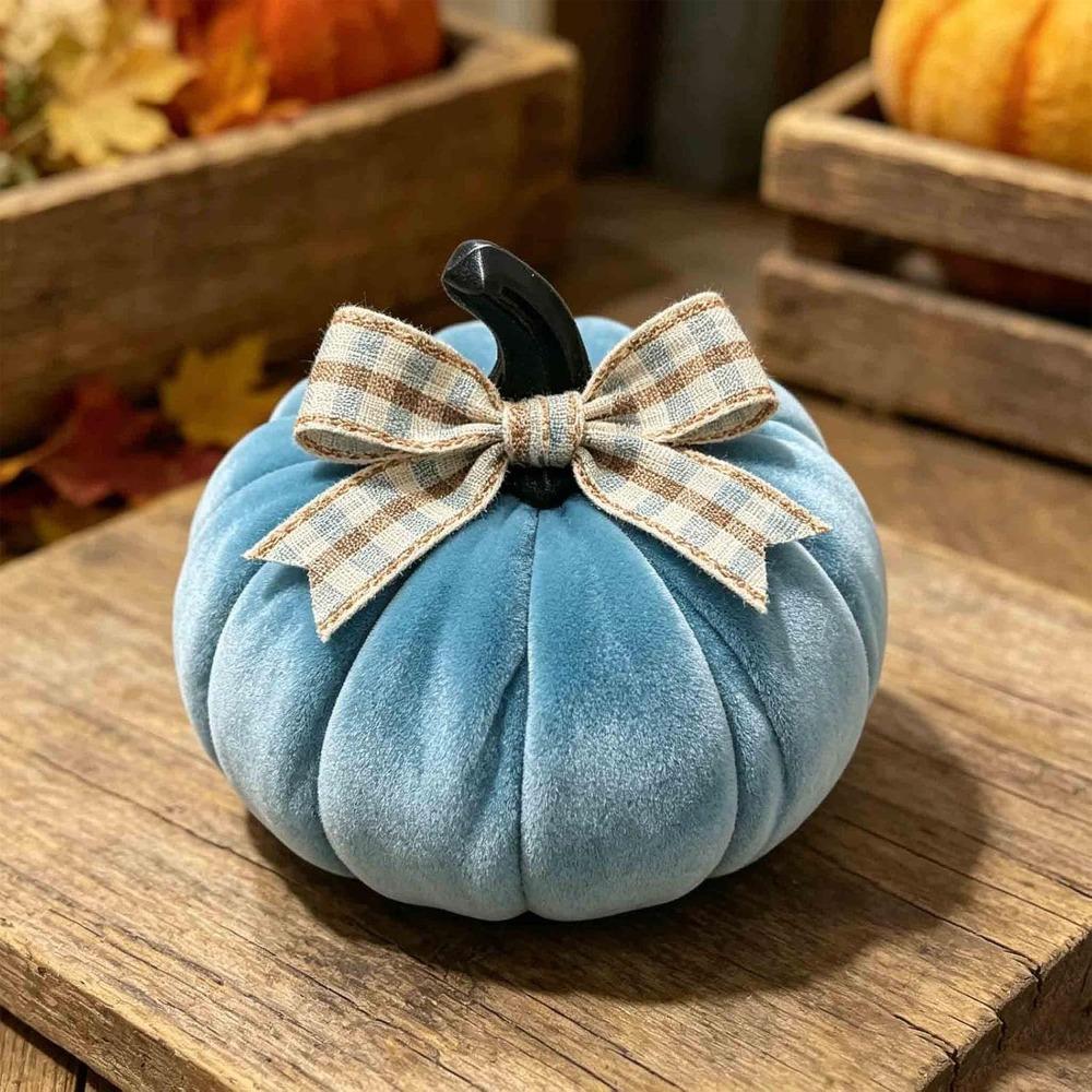 Pumpkin Decor, Ribbed Shape, for Mantel or Shelf, Black