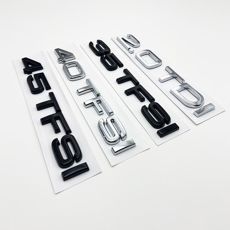 3D Flat Letters ABS Emblem 2.0TDI 35TFSI 40TFSI for Audi A3 S3 Car Trunk Lid Nameplate Badge Logo Sticker Chrome Glossy Black