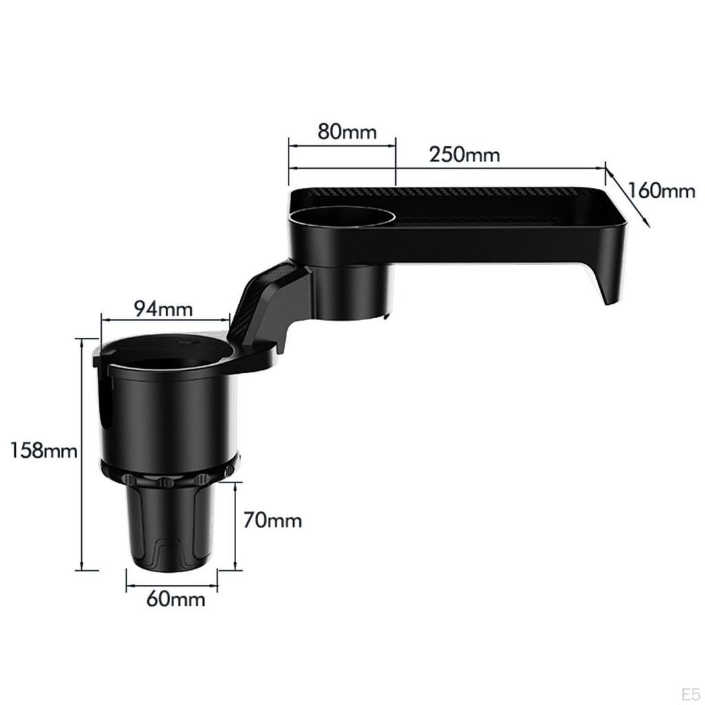 Cup Holder Expander Rotatable Dual Organizer Adjustable Insert Fits for Drinks Burgers French