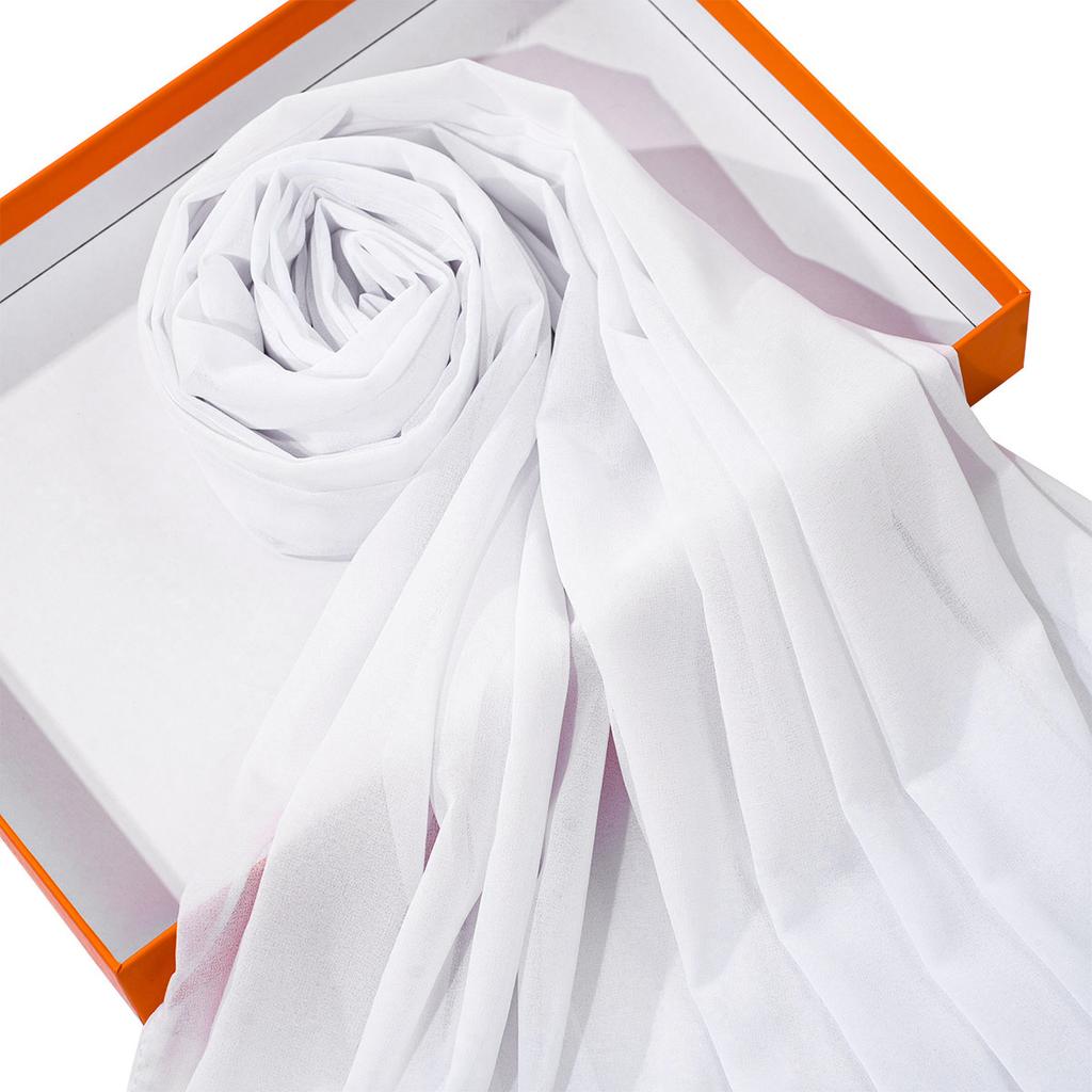 Solid Color Chiffon Scarf Breathable Simple Casual Shawl Hijab Windproof Sunscreen Head Wrap for Women Women Abaya Accessories