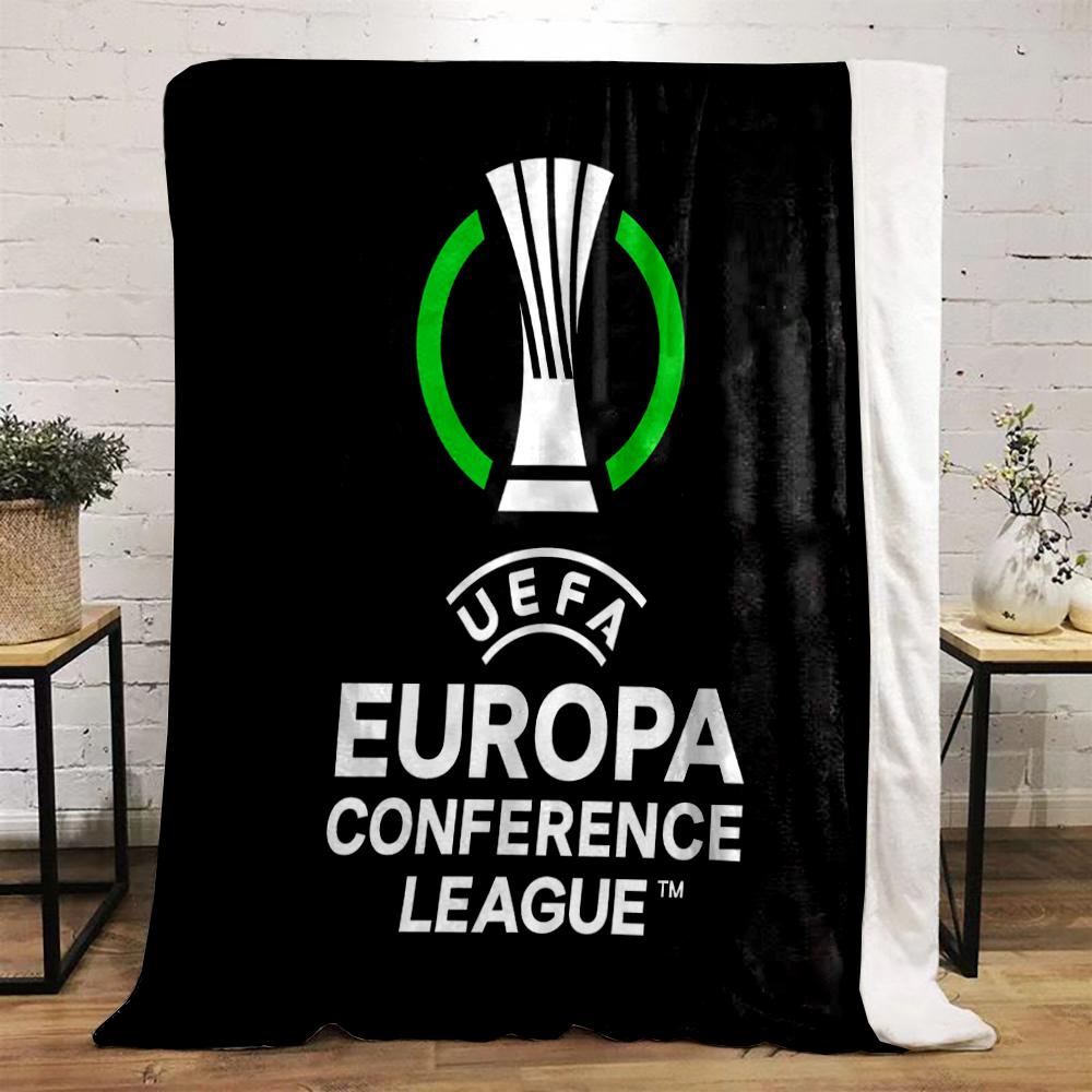 UEFA Europa Conference League Logo Design Flannel Blanket for Bedroom, Living Room, Sofa, and Nap Sofas