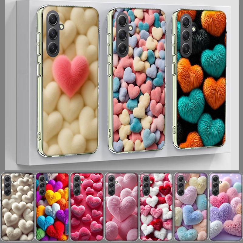 Furry Heart Phone Case for Samsung A17 A37 A57 A07 A16 A26 A36 A56 A06 A02S A12 A22 A32 A52S A04S A14 A24 A34 A54 A03 A13 A33 A5
