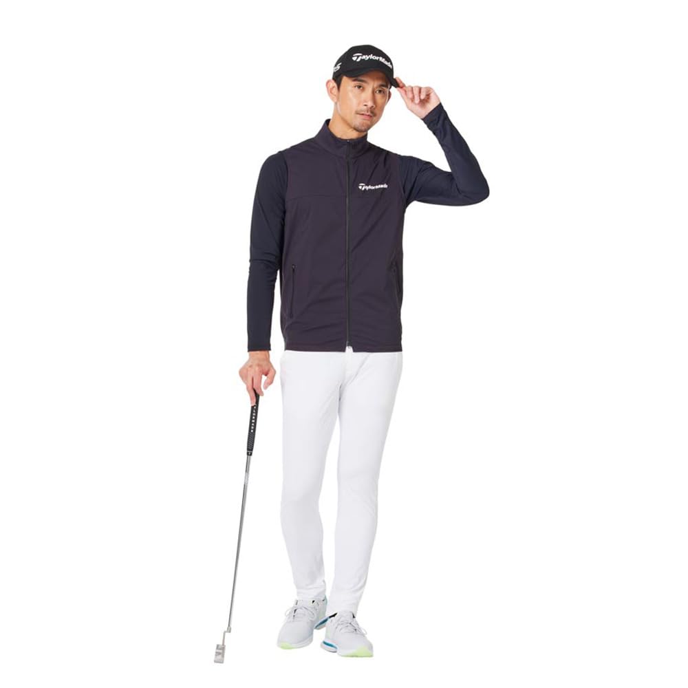 TaylorMade Double-Layer Wind Vest, Black, Size Small, Men's, 2024FW UN320