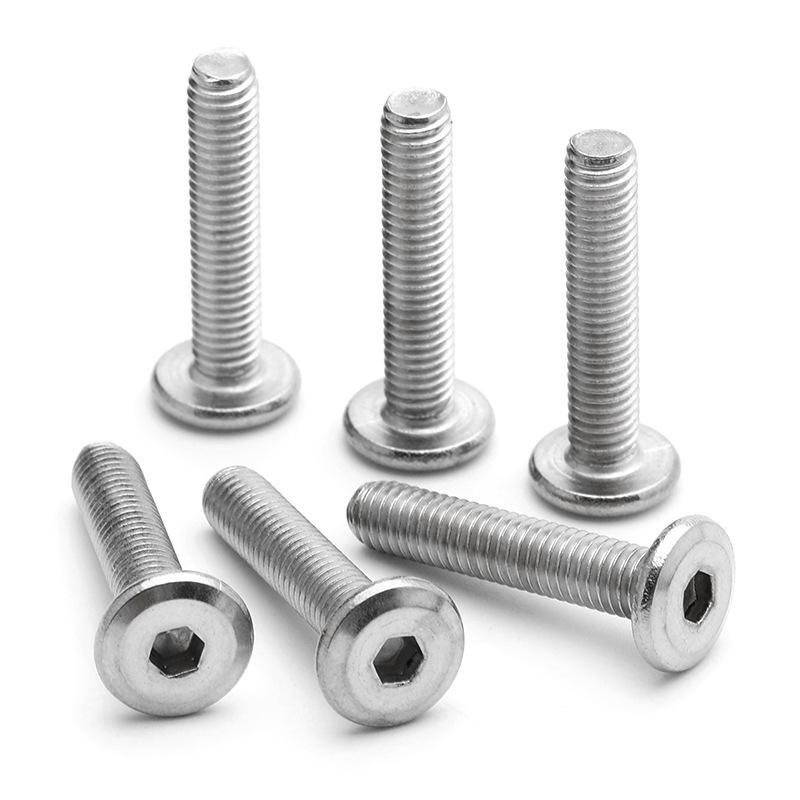304 Stainless Steel Chamfered Hex Screw, Inch Size, Large Flat Head Furniture Bolt