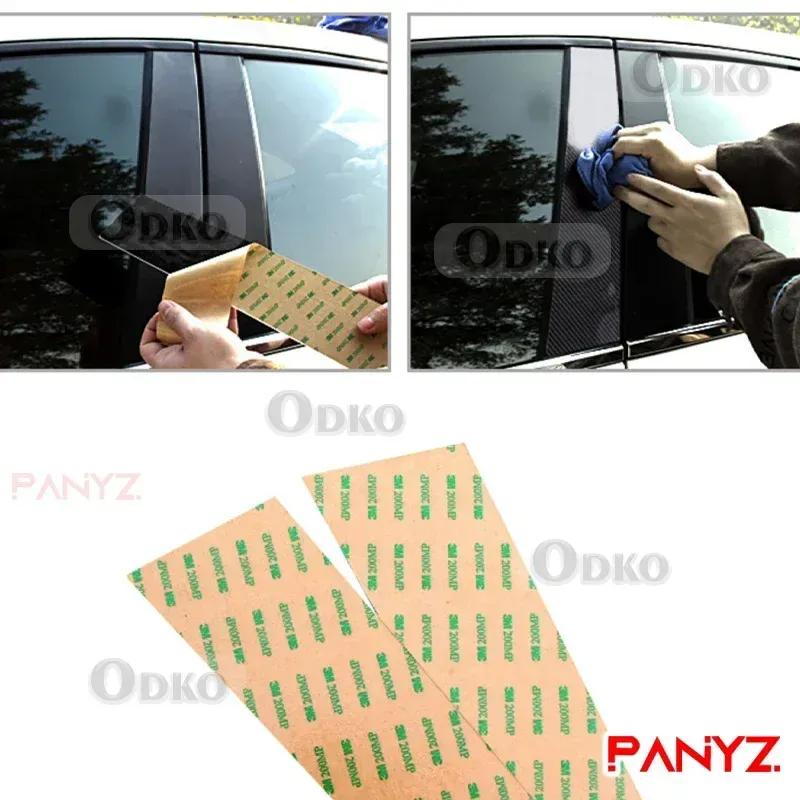 For KIA K5 Optima 2016 2017 2018 Car B C Pillar Middle Central Column PC Window Bright Black Decoration Sticker Accessories