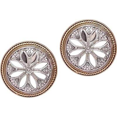 Traditional German Oxidised Silver Alloy Stud Earrings for Women & Girls, Silver