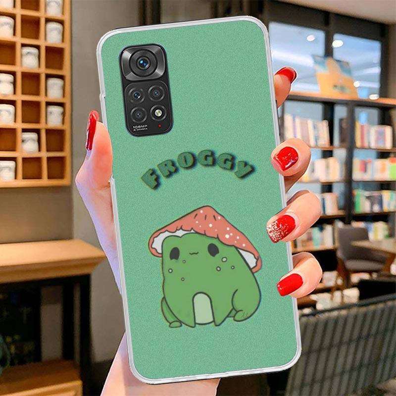 Cottagecore Frog Mushroom Kawaii Cover Phone Case For Xiaomi Redmi Note 15 14 13 12 11 10 Pro Plus 14S 12S 11S 11T 11E 10S Soft