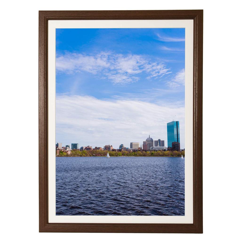 KING Wooden Poster Frame A1 Grand Brown Glossy 821713 (with mat) Non-reflective &