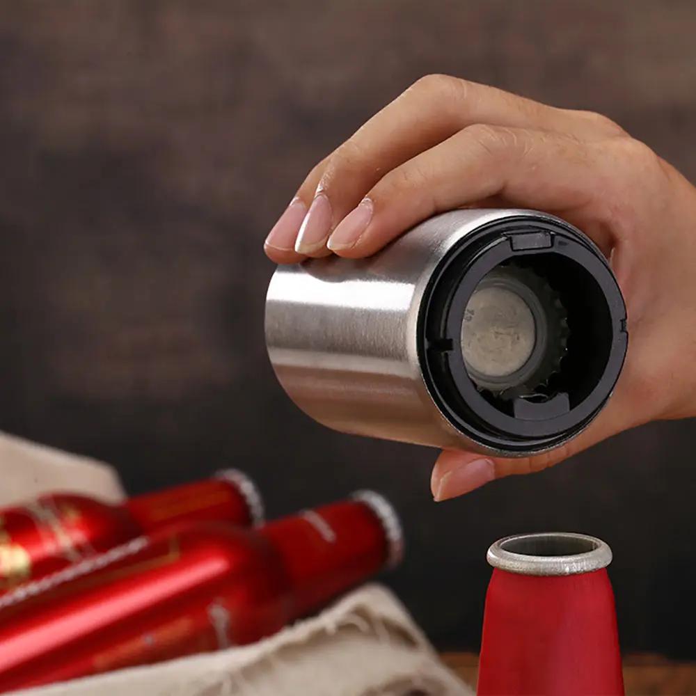 Automatic Beer Bottle Opener Magnetic Beer Cap Opener Stainless Steel Push Down Soda Wine Opener Party Bar Tools Kitchen Gadgets