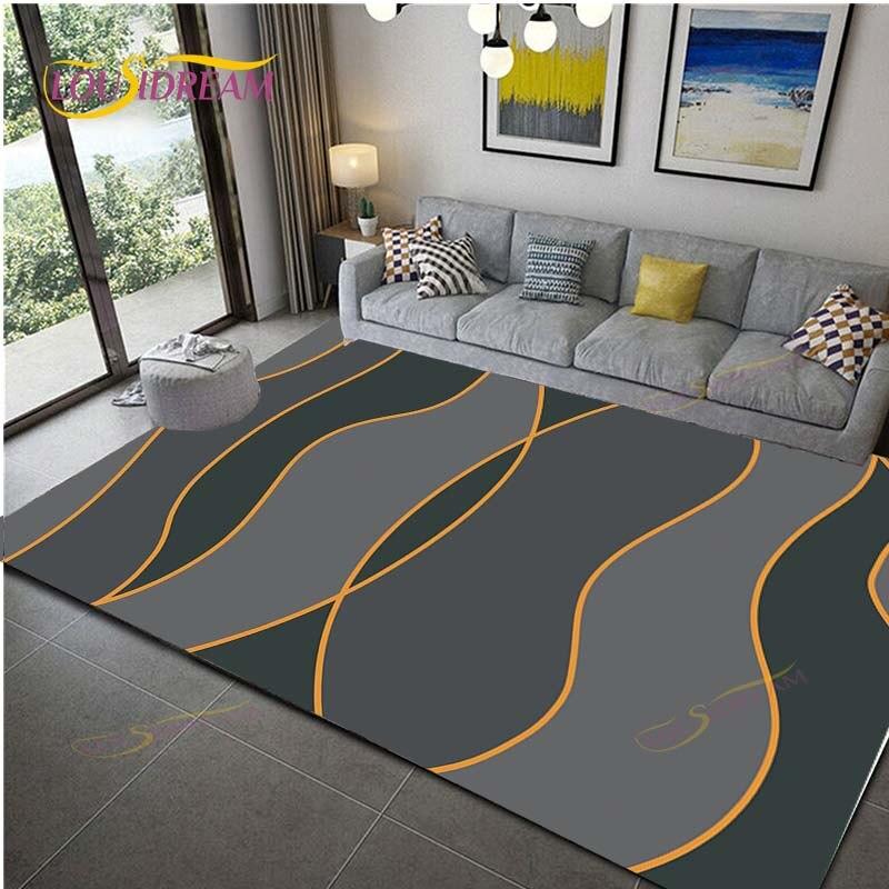 Geometric Carpet for Living Room Velvet Rug Kids Bedroom Bedside Rugs Soft Square Fluffy Carpets Home Sofa Table Decor Mat