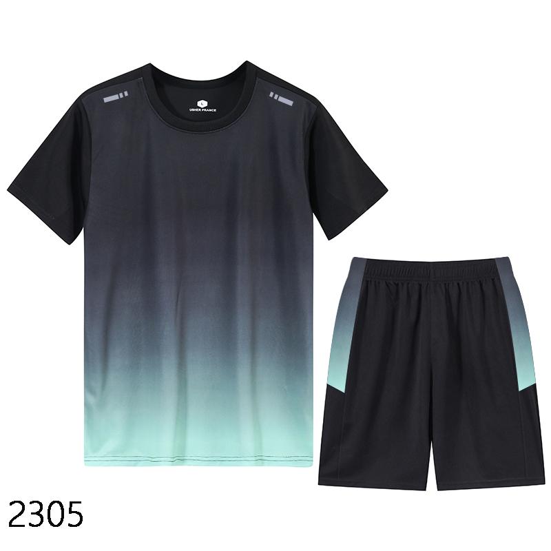 

Спортивный костюм, мужской, летний, с короткими рукавами, быстросохнущая одежда для бега, баскетбольная, футбольная, летняя тренировочная одежда для фитнеса, утренняя одежда XXXL