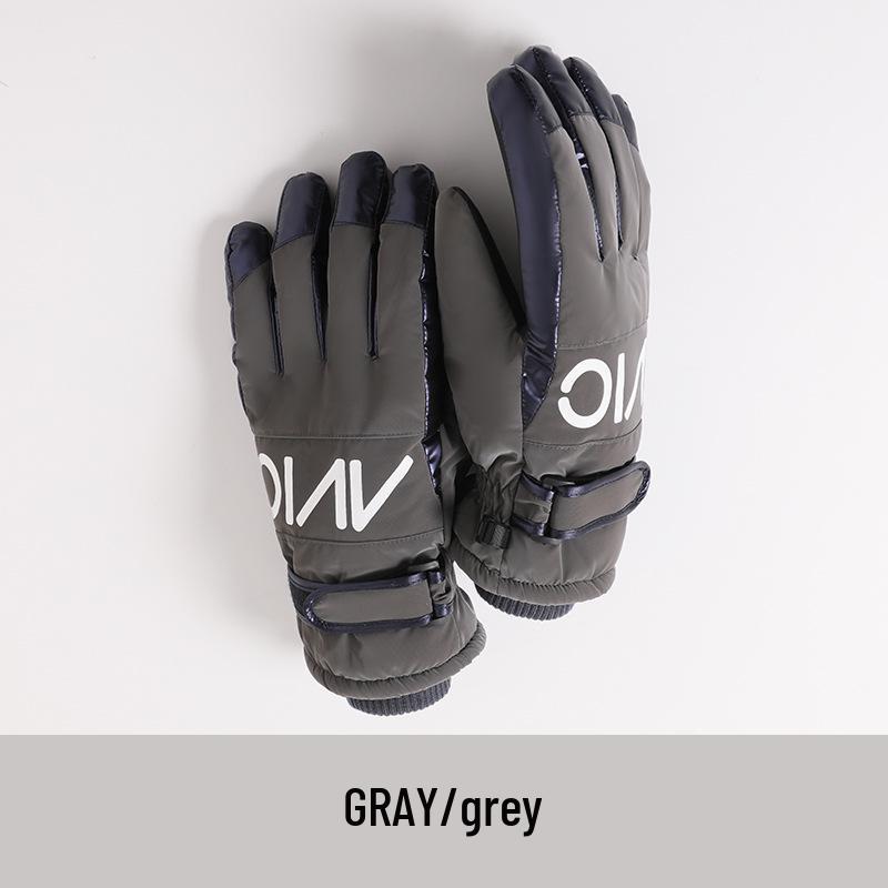 

Мужские зимние водонепроницаемые перчатки с сенсорным экраном: Теплая флисовая подкладка для вождения, катания на лыжах, езды на велосипеде и занятий спортом на открытом воздухе серый