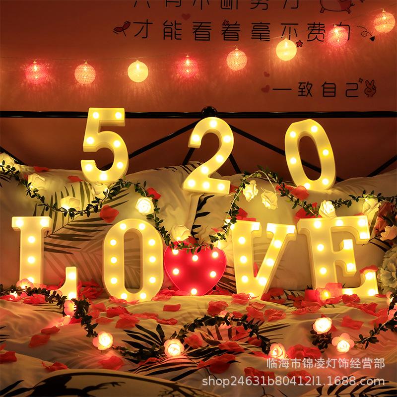 LED Letter String Lights for Weddings, Proposals, Valentine's Day & Decorations
