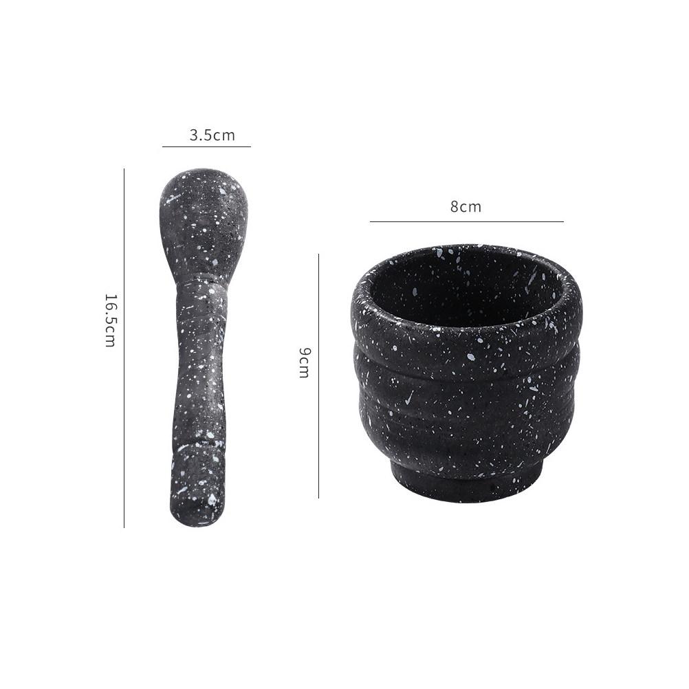 

1Set Grinding Tool Set Ergonomic Pestle Mortar Bowl for Garlic Ginger Spices Pills Medicine Powder Kitchen Gadget чёрный