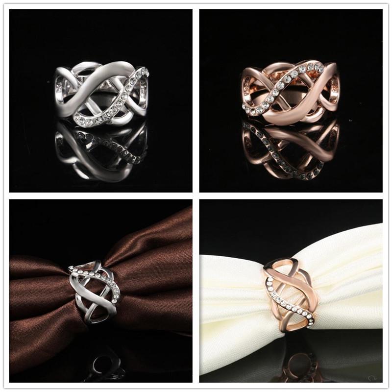 Ring Hollow-out Cross Inlaid Rhinestones