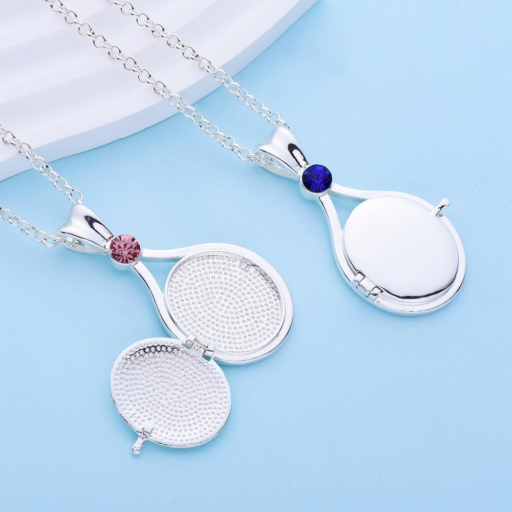 H2O Locket Pendant Necklace Mermaid Silver Color with Crystal Just Add Water Necklaces TV Movies Jewelry for Women Girls