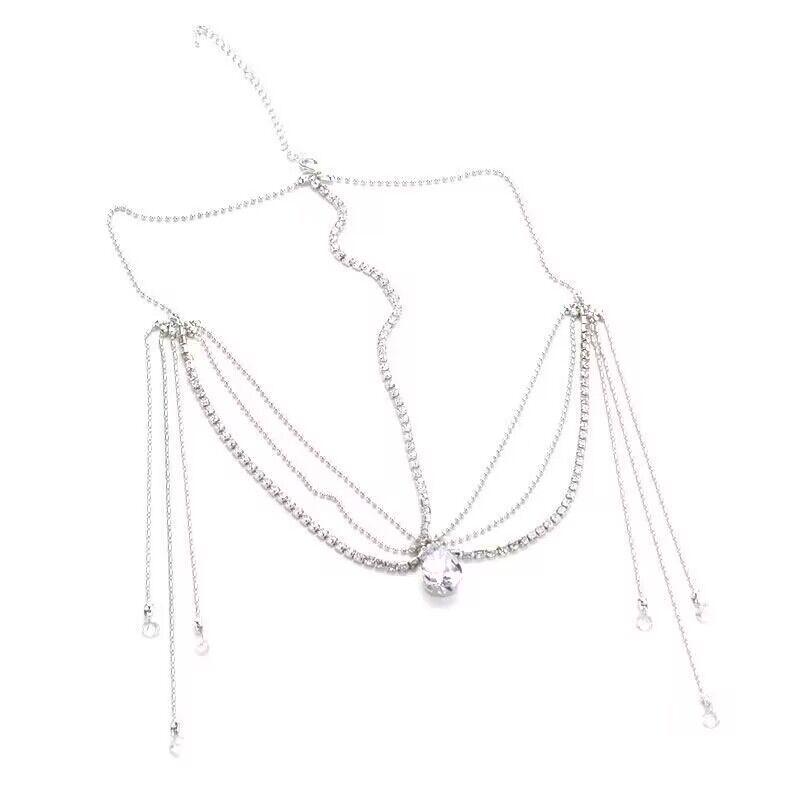 

Fun underwear accessories fairy crystal eyebrow pendant elf exotic hair accessories antique Hanfu tassel One size fits all серебряный