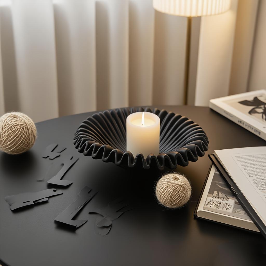 Vintage Black Fruit Bowl French Style Decorative Art Tabletop Centerpiece for Home Decor