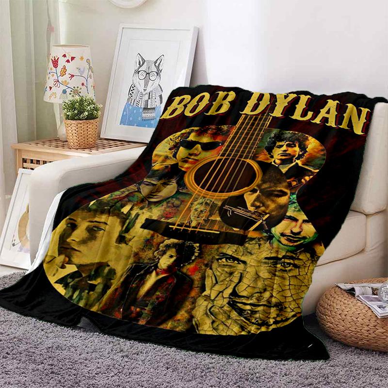 Retro Cool B-Bob Dylan Merchandise Blanket Fleece Home Popular Singer Throw Blanket Cozy Ultra-Soft for Couch Quilt
