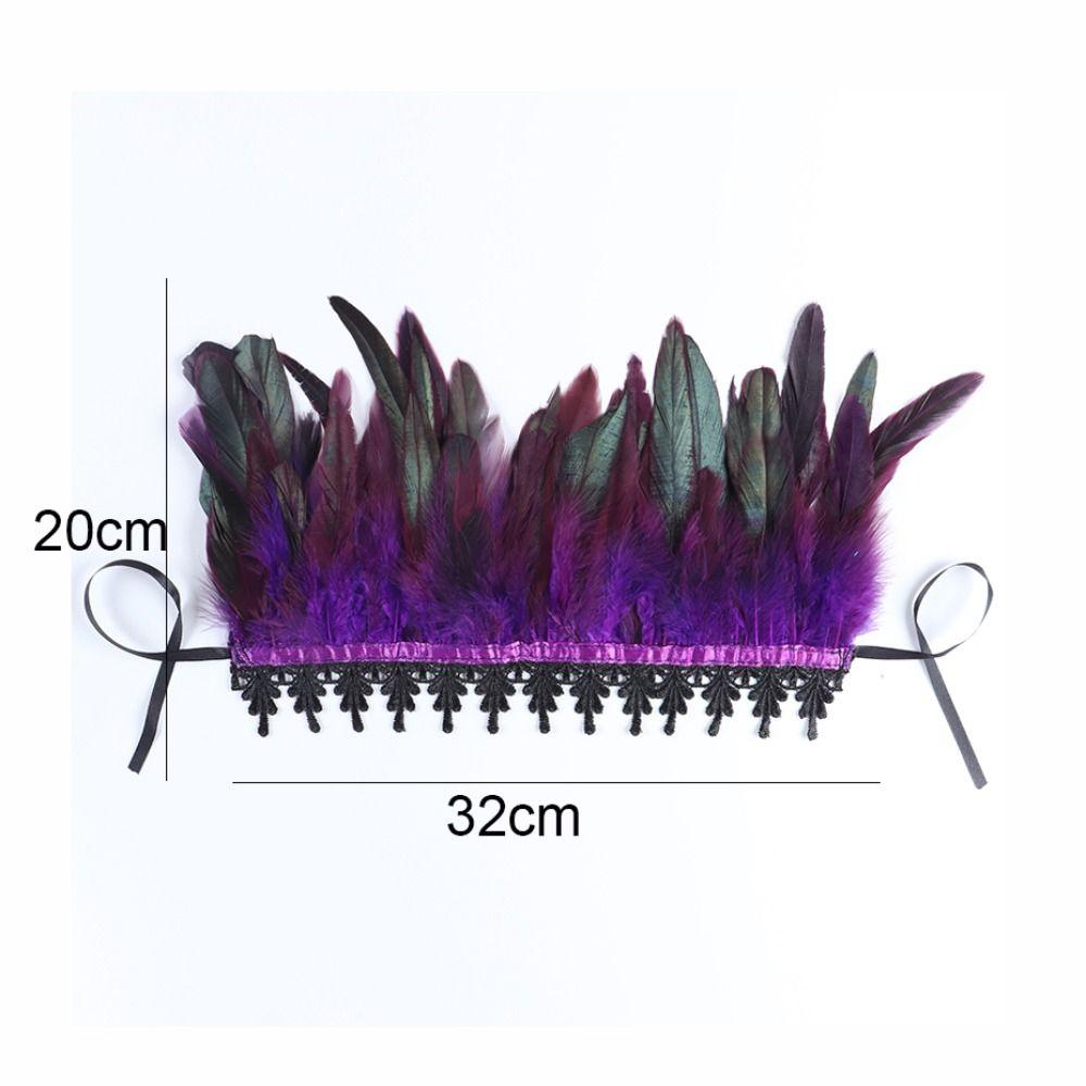 Natural Luxury Punk Cosplay Props Party Costume Necklace Feather Choker Neck Wrap Lace Collar