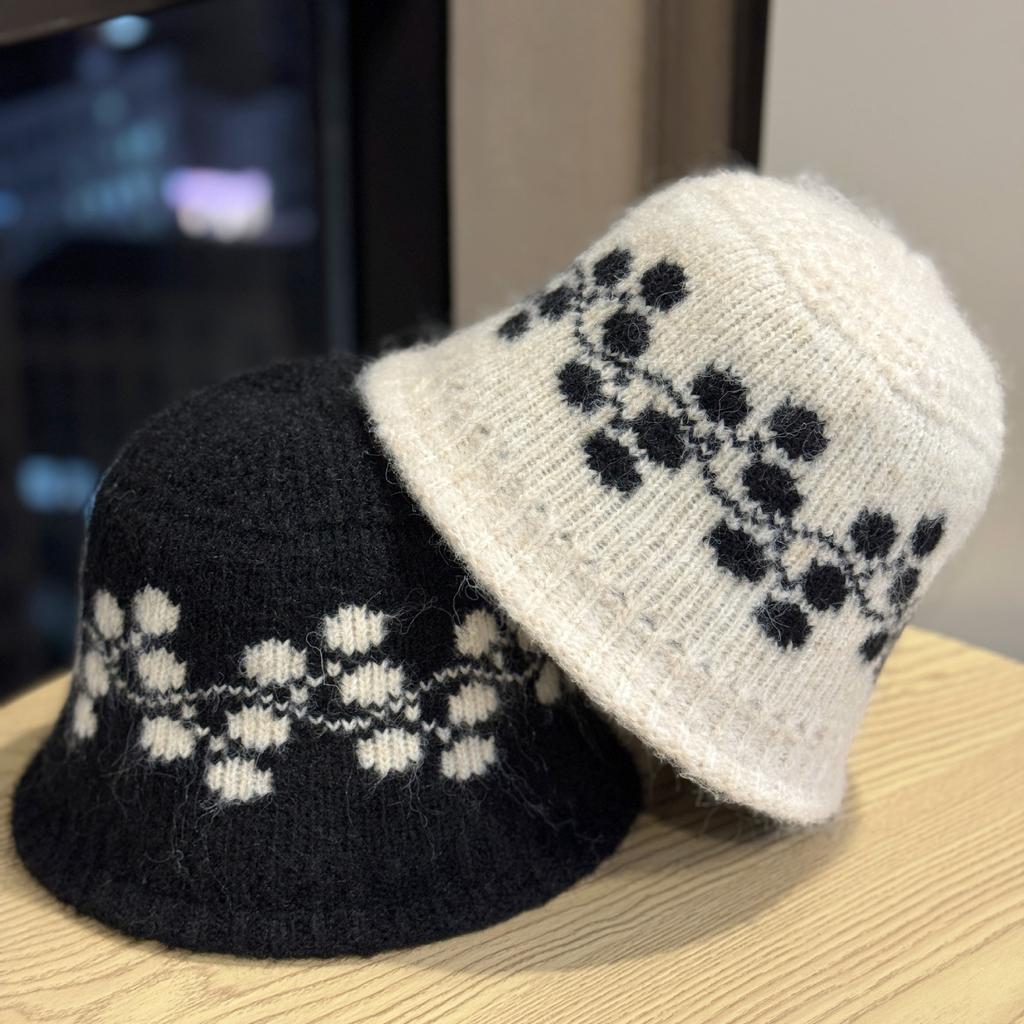 New Jacquard Knit Hat for Women, Warm and Cold-proof for Winter, Makes the Face Look Smaller, Suitable for Large Head Sizes, Korean-style Versatile