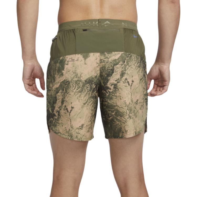 Nike Stride Casual Shorts Men's Medium Olive Green/Black FN3315-222