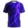 Herren T-Shirt mit 3D-Blitzmuster Sommer kurzärmelig lässig Rundhals atmungsaktiv Streetwear personalisiertes Oberteil