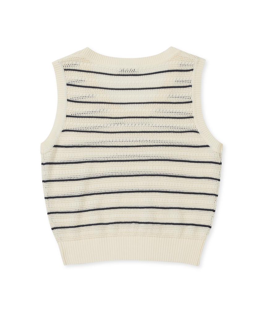 CLOVE [25Ss Clove] Stripe Sleeveless Knit (Ivory)
