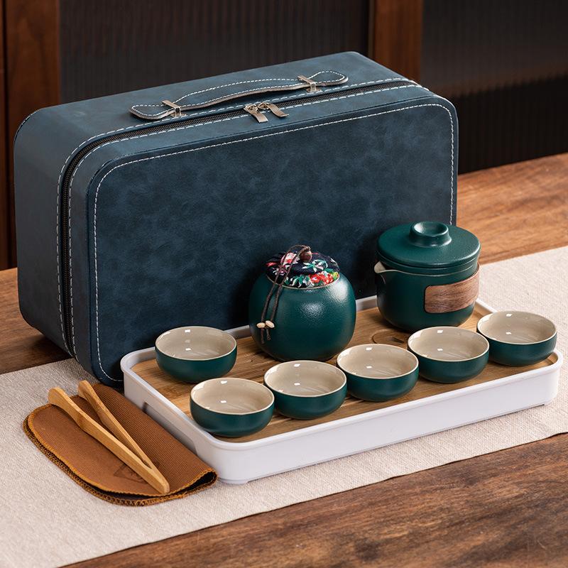 Travel tea set Ceramic express cup Portable one pot two cups Company business gifts Holiday souvenirs