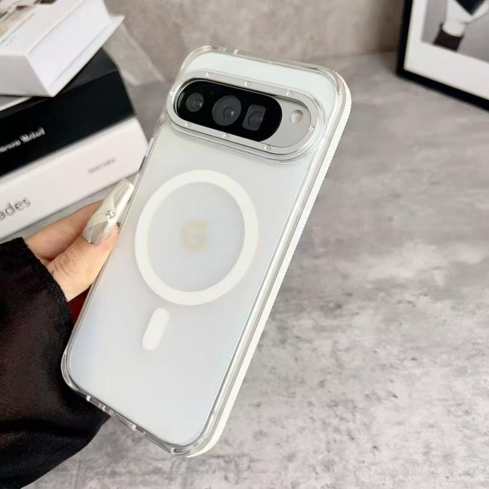 Luxury Shockproof Magnetic Changing Color Case for Google Pixel 9 Pro 10 Pro XL 5G Double Layer Sidebar Magsafe Protective Cover
