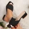 Retro Fashionable Unique And Versatile Simple Design Medium Heeled Sandals For Women Summer New High End Slippers Women Shoes