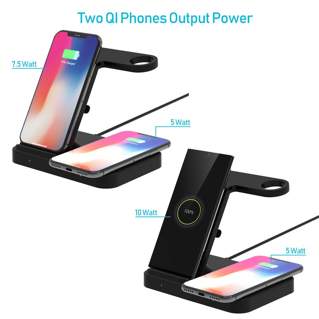 F16 Wireless Charger 5 In 1 Wireless Charging Station for Multiple Devices 15W Fast Charging Dock