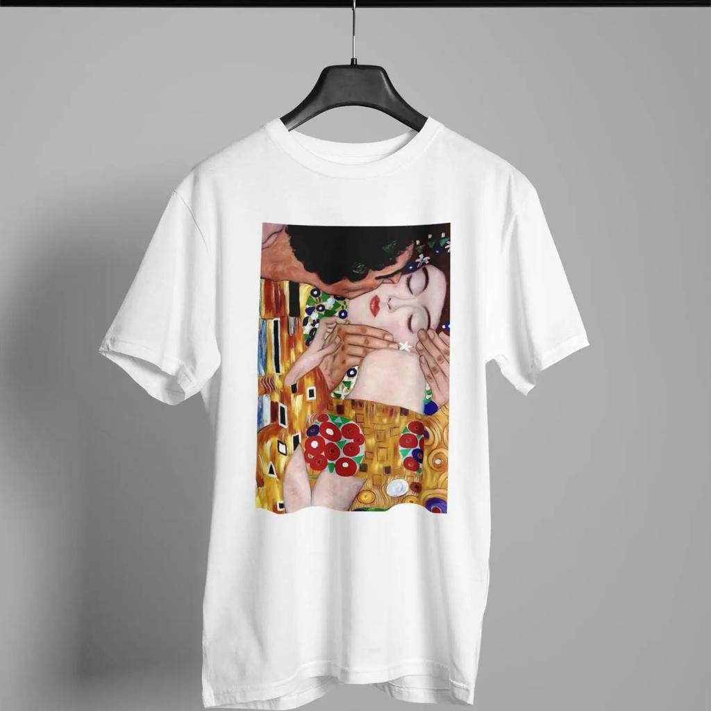 Gustav Klimt The Kiss Iconic Golden Artwork Art Nouveau Aesthetic Rounisextic Masterpiece T Shirt Vintage Breathable Homme