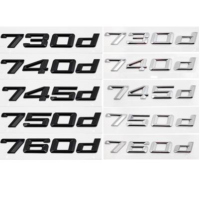 ABS Car Rear Trunk Letters Logo Badge Emblem Sticker For 7 Series 730d 740d 745d 750d 760d E38 E65 E66 F01 F02 G11 G12