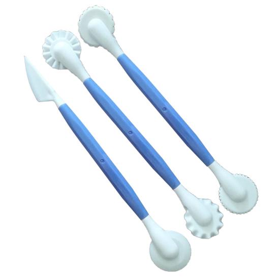 Talos 3 Stück Kuchen-Blumen-Dekorationsstift, Fondant, Schnitzerei, Skulptur, Modellierung, Backwerkzeug