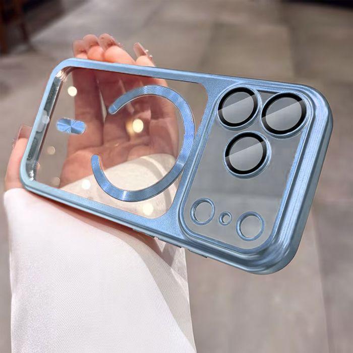 Coque pour iPhone 18 Pro, Anti-Rayures avec Protection Caméra et Cercle Magnétique - Bleu
