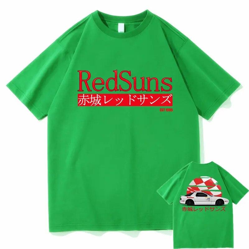 Tricou Unisex Anime Japonez Initial D Drift Akagi RedSuns Unisex Femei AE86 Topuri Imprimate Adolescent Tricou supradimensionat din bumbac de vară